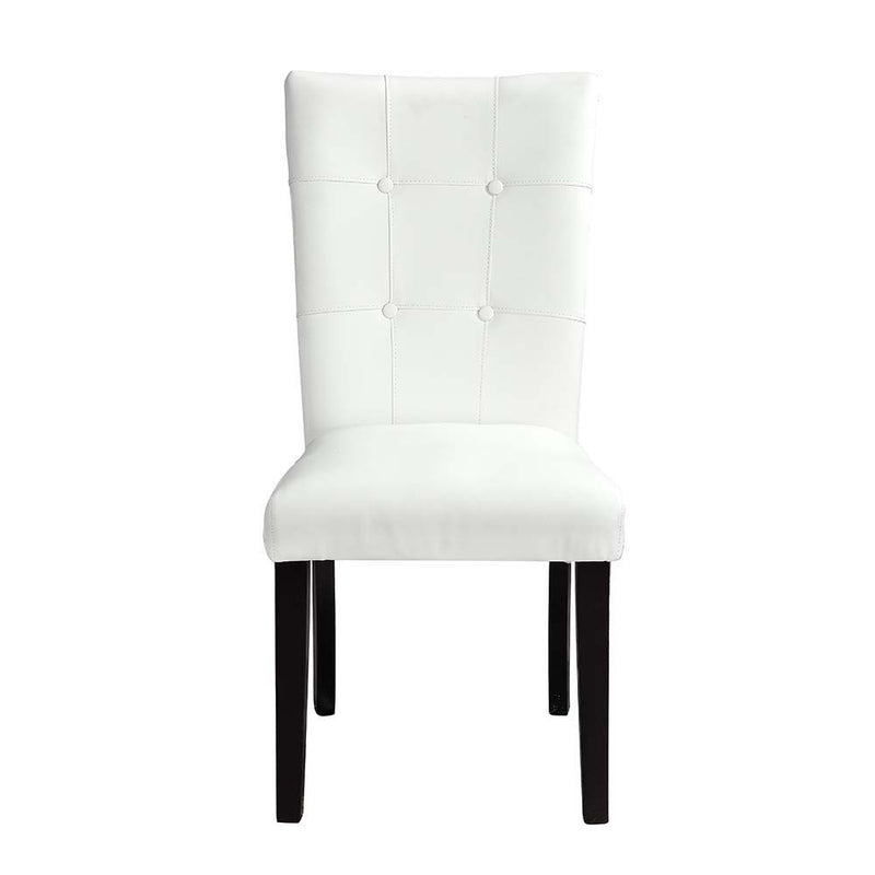 Hussein - Side Chair (Set of 2) - White Synthetic Leather & Black