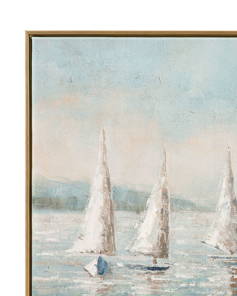 Sailing Day Framed Canvas - Blue