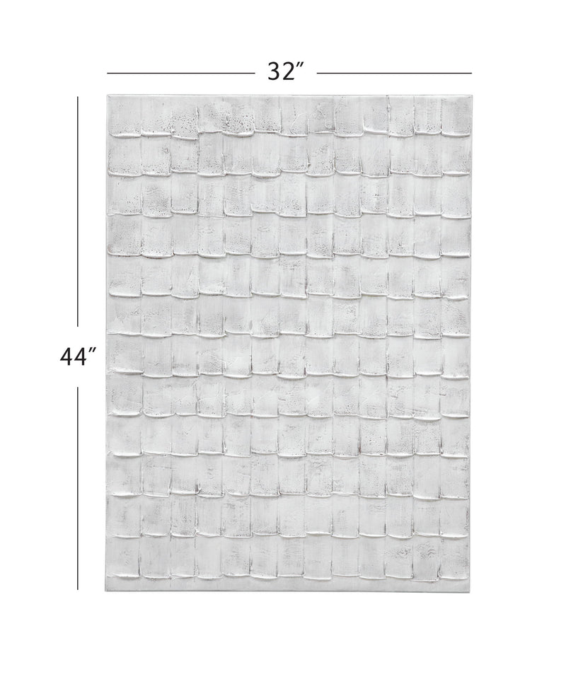 Linear Marks Canvas Art - White