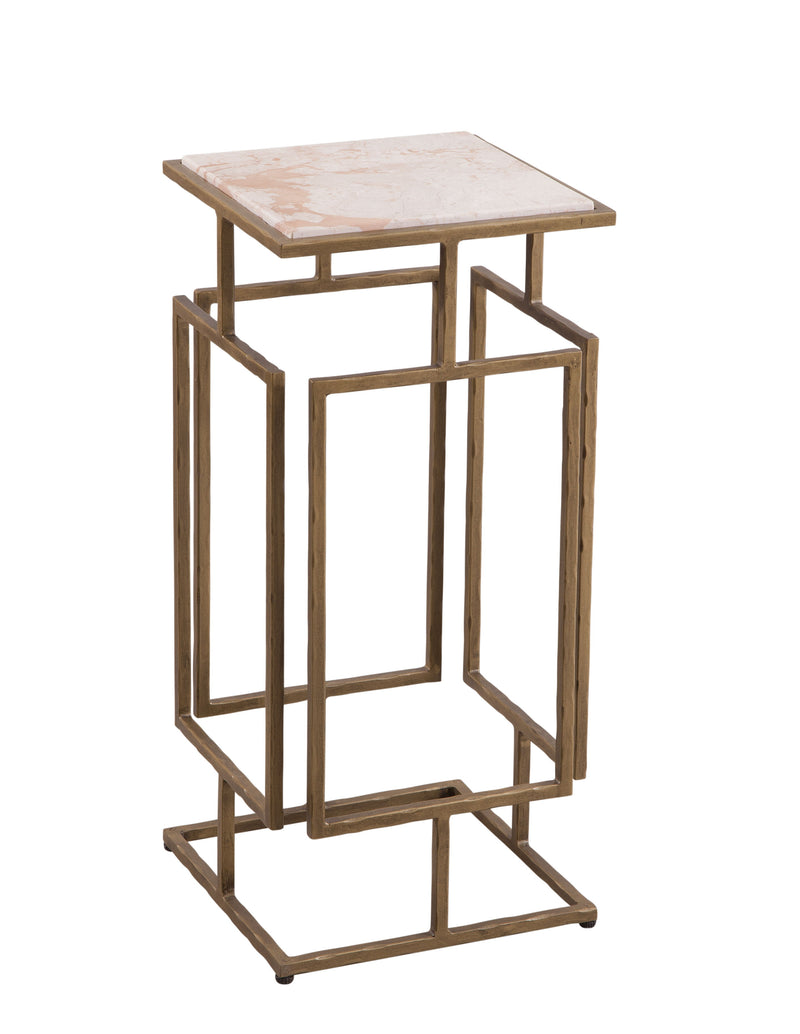 Audrey - Accent Table - Antique Brass / Italian Marble