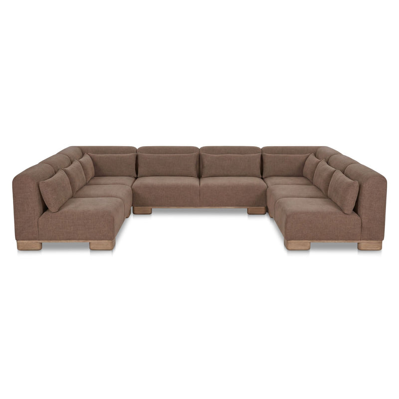 June - U Shaped Modular Sectional - Dark Brown