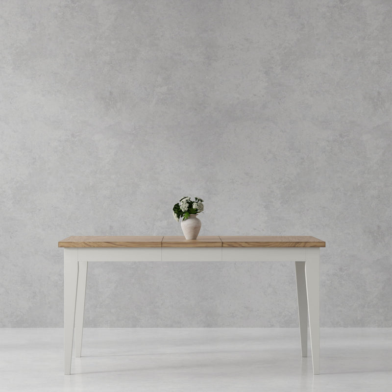 Americana Modern Dining - Rectangular Extendable Dining Table With 6 Upholstered Dining Chairs - Cotton