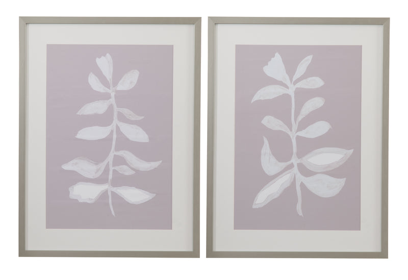 Fresh Leaves II Framed Print - Gray