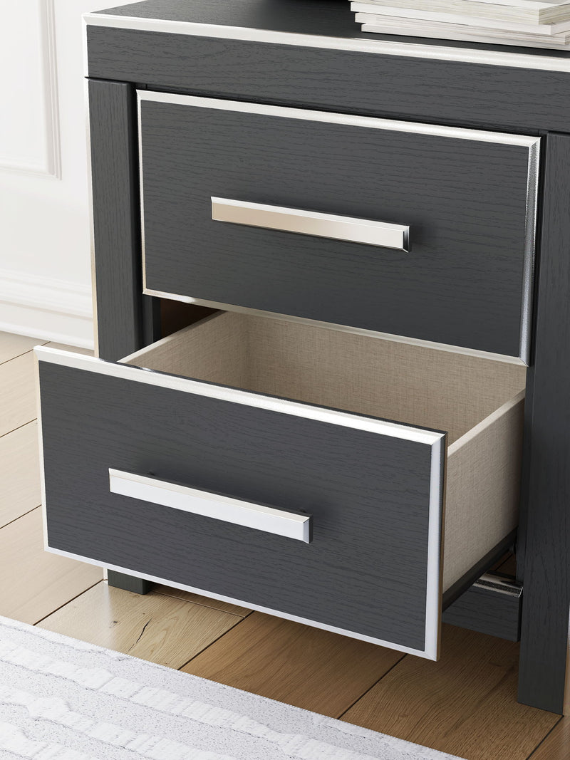 Zuraleus - Two Drawer Night Stand - Black