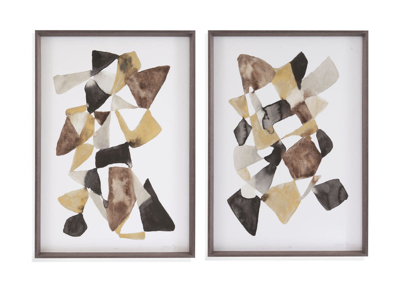 Mod In Neutrals Framed Print (Set of 2) - Brown