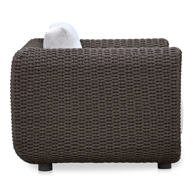 Soma - Outdoor Accent Chair - Dark Brown / White