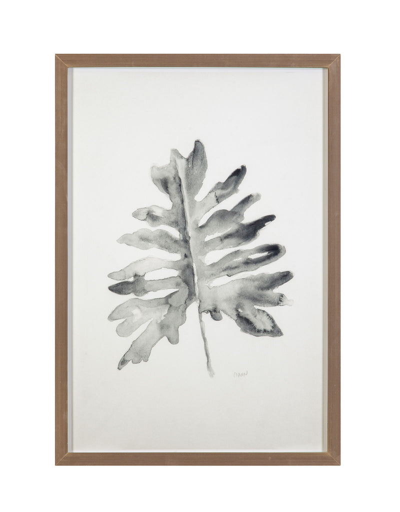 B & W Palm II Framed Print - White