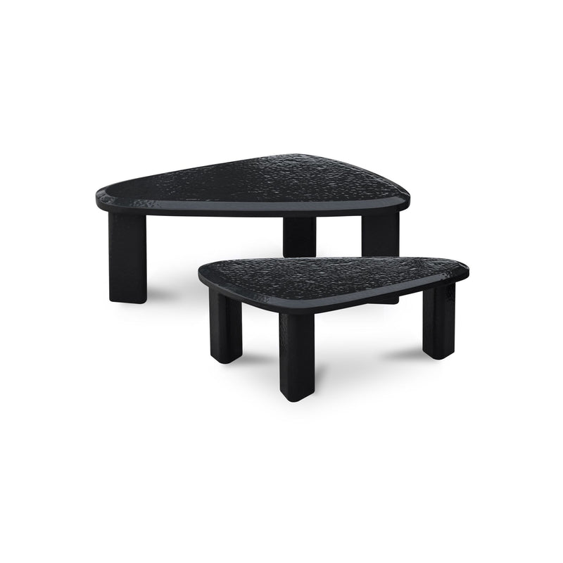 Sophie - Outdoor Nesting Table Set - Charcoal Lacquer / Gray