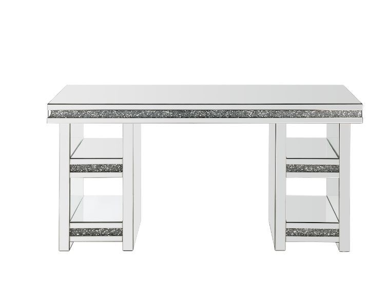 Noralie - Writing Desk - Mirrored & Faux Diamonds