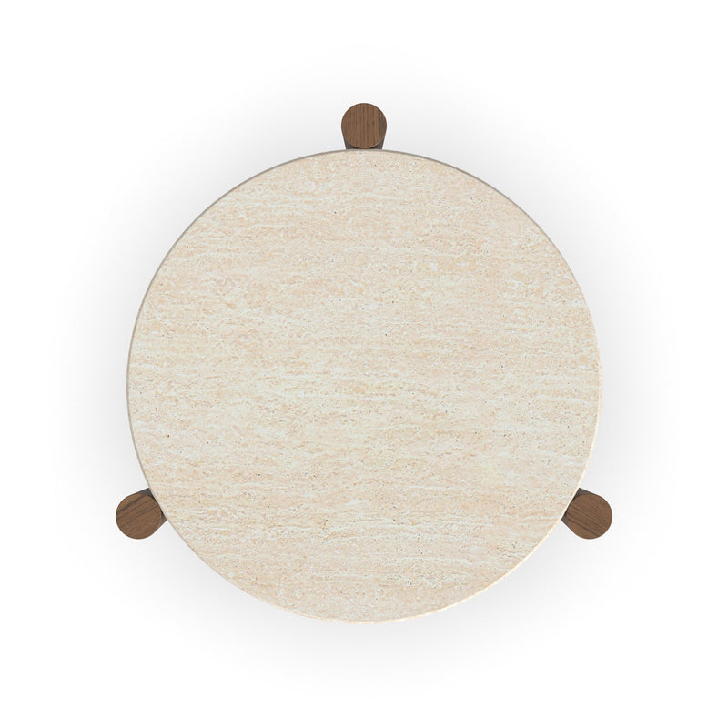 Verona - Accent Table - Beige / Dark Brown