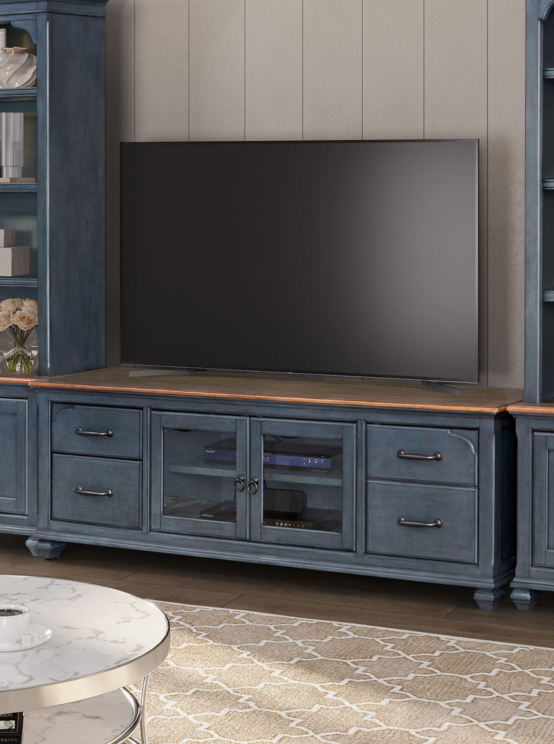 Americana - 84" TV Stand - Corduroy Blue