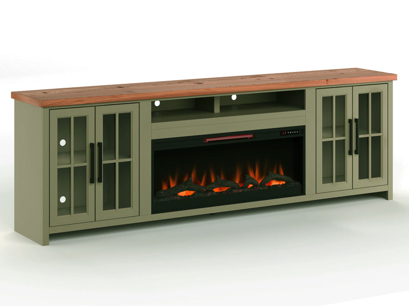 Vineyard - 67" TV Stand - Sage Green / Fruitwood