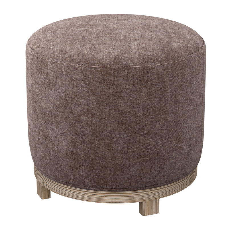 Lana - Swivel Ottoman With Wood Trim