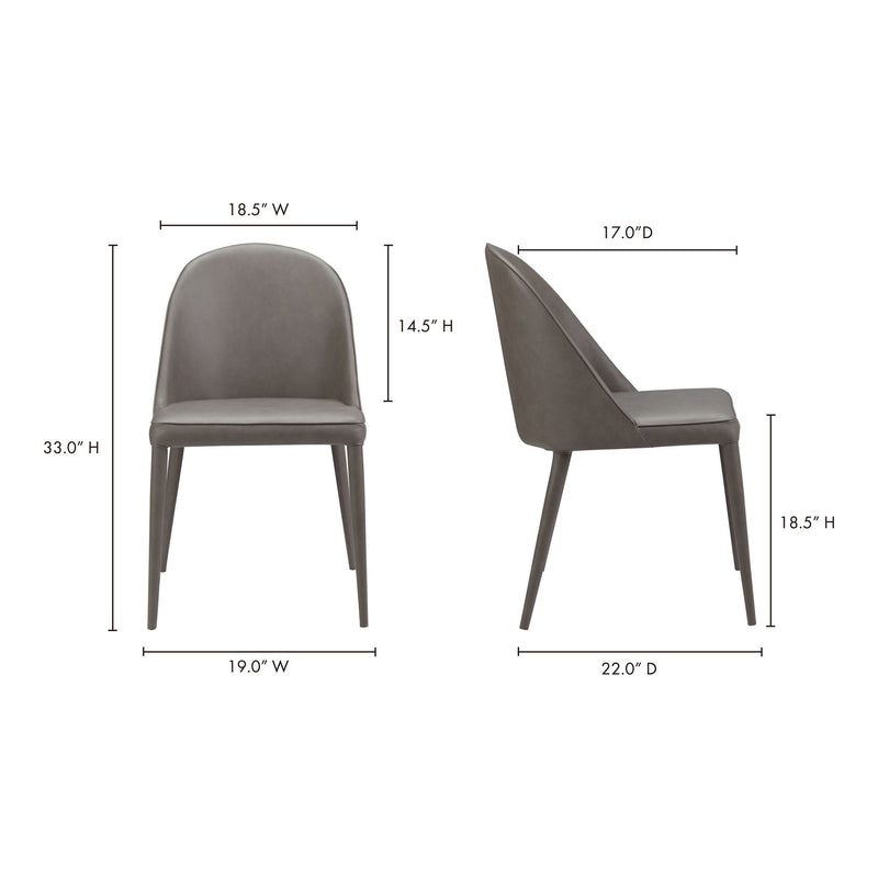 Burton - Vegan Leather Dining Chair (Set of 2) - Gray
