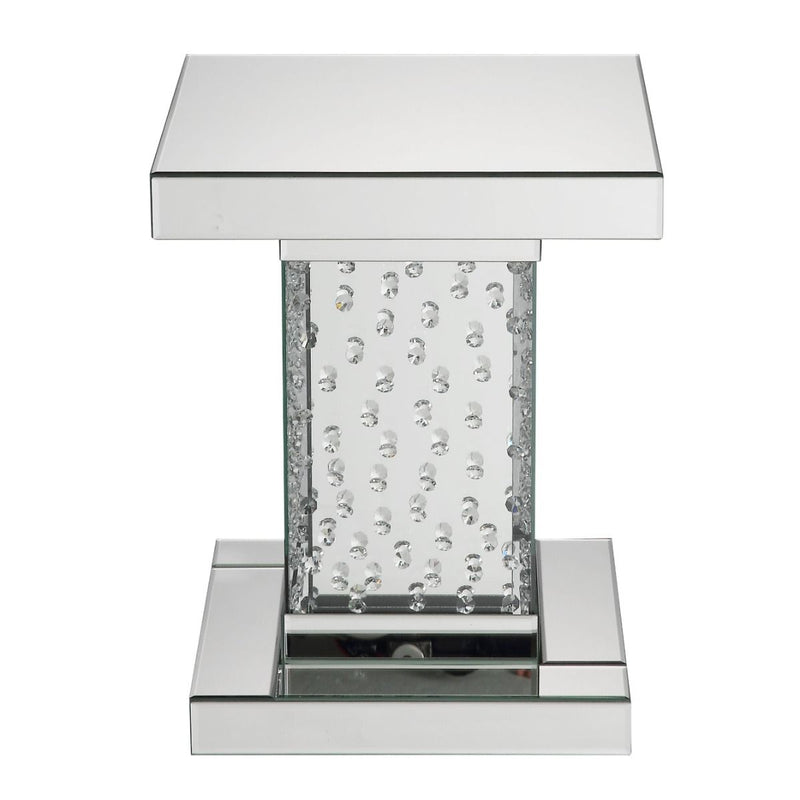 Nysa - 20" End Table - Mirrored & Faux Crystals