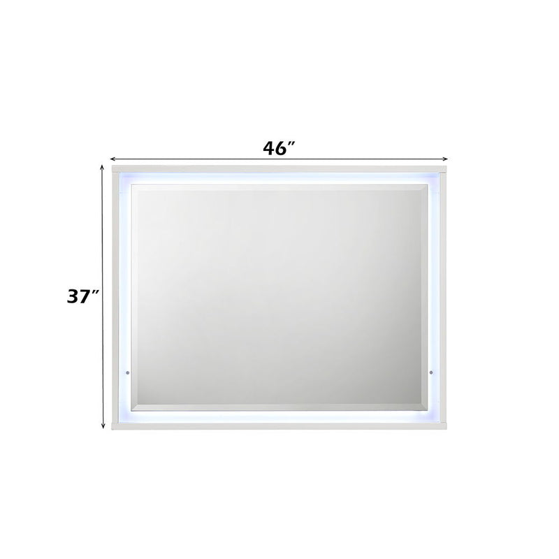 Esther - Mirror With LED - White / Silver