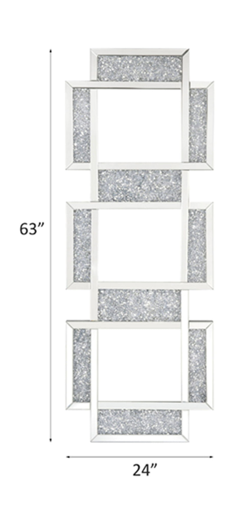 Noralie - 63" Accent Mirror - Mirrored & Faux Diamonds