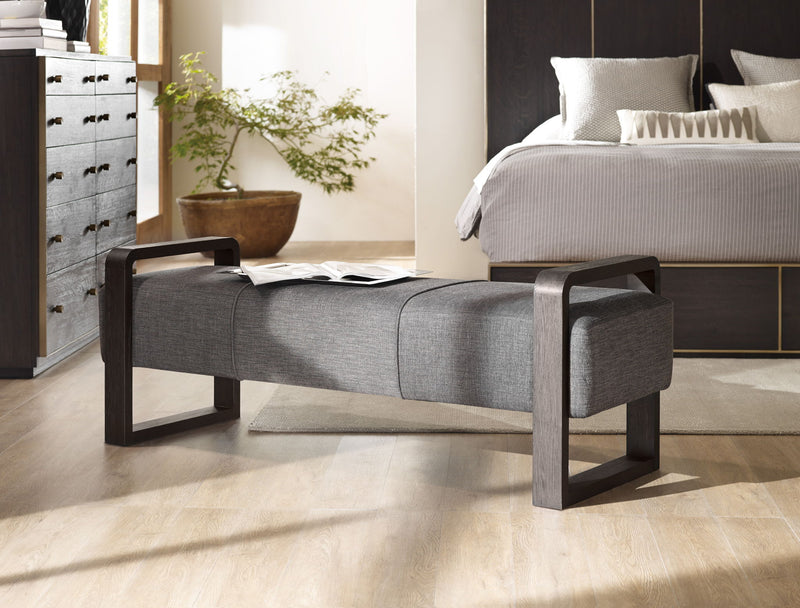 Curata - Upholstered Bench - Dark Gray