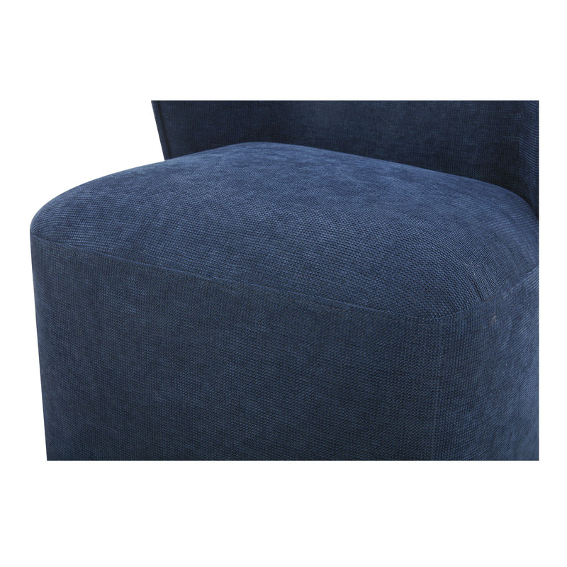 Larson - Rolling Dining Chair - Navy Blue