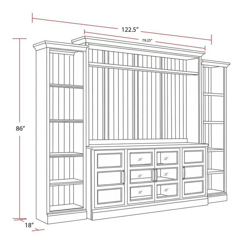 Shoreham - 4 Piece Entertainment Wall - Effortless White