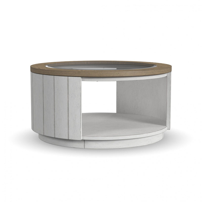 Melody - Round Coffee Table With Casters - White