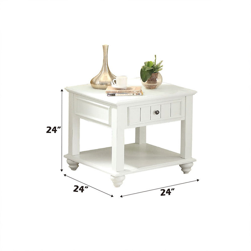 Natesa - End Table - White Washed
