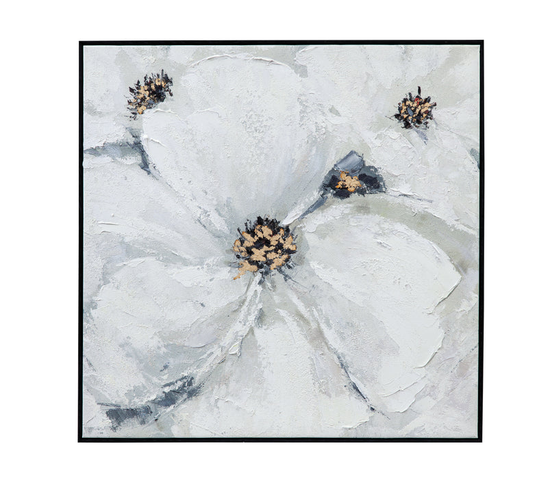 Dogwood Canvas Art - Pearl Silver
