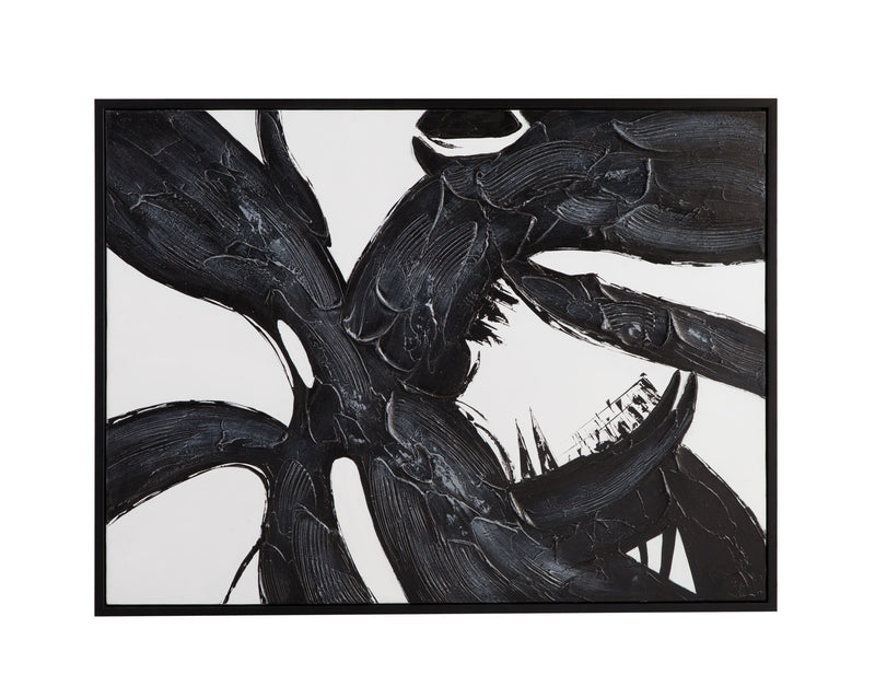 Shadows Fall Framed Canvas - Black / White