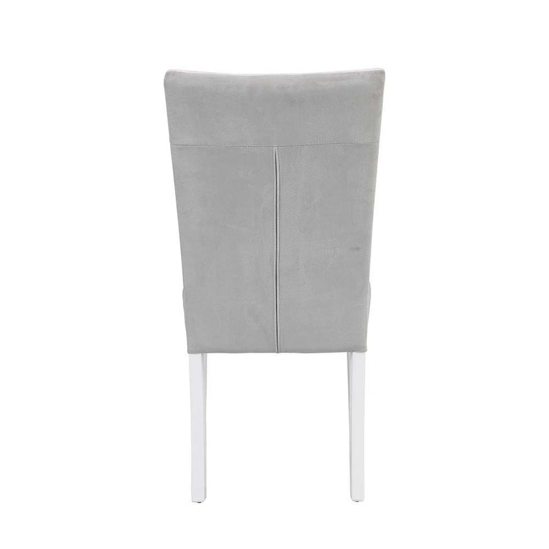 Elizaveta - Side Chair (Set of 2) - Gray Velvet &White High Gloss