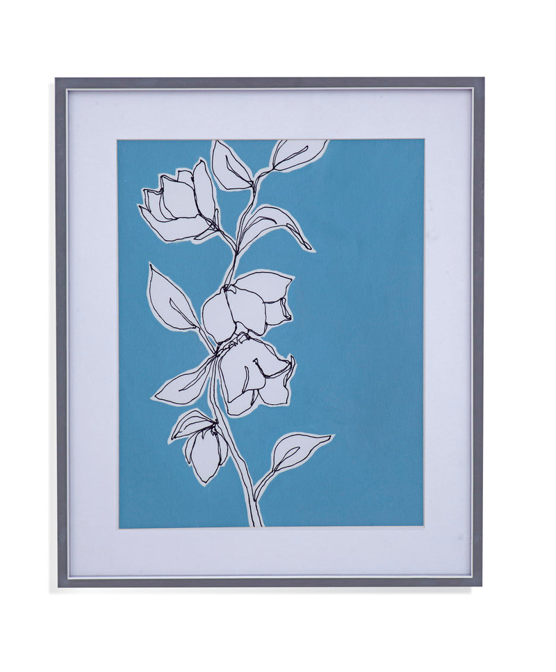 Botanic Drawing II Framed Print - Blue