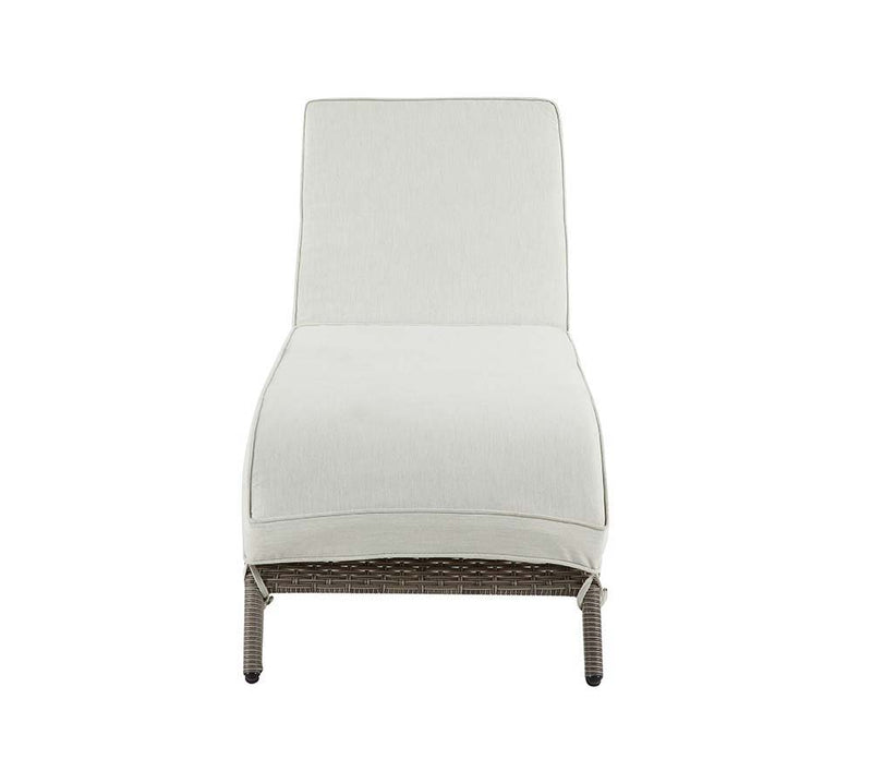 Salena - 13" Patio Sun Lounge - Beige Fabric & Gray