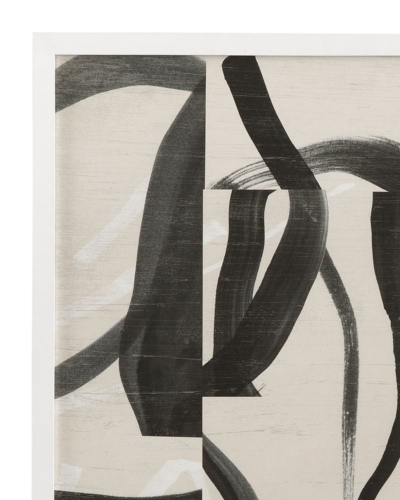 Ink Maze Framed Print (Set of 2) - Gray / Black