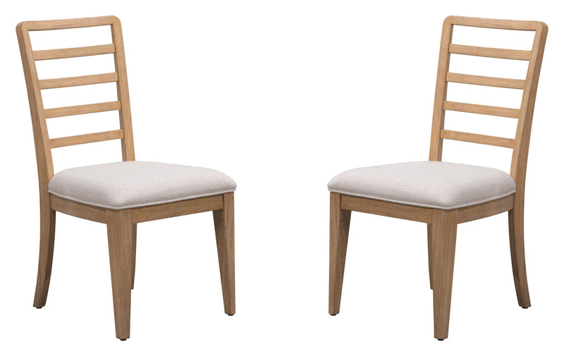 Escape - Ladder Back Dining Chair (Set of 2) - Glazed Natural Oak Mirage Mist