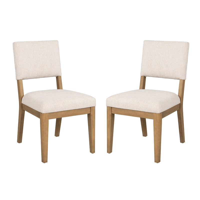 Millwork - Dining Chair (Set of 2) - White / Light Brown
