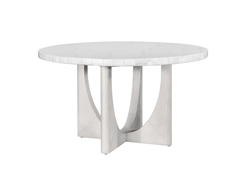 Gavin - Dining Table - Driftwood / White Marble