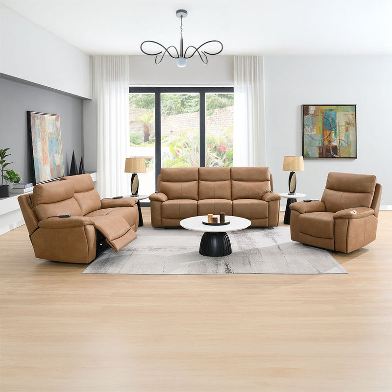 Chavis - Power Motion Sofa With USB & Power Headrest - Brown