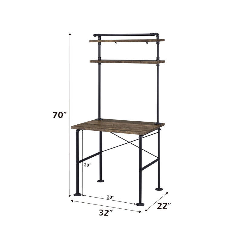 Ensata - Writing Desk - Rustic Oak & Black