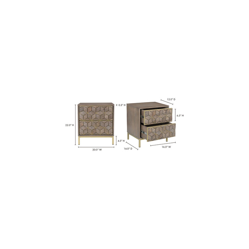Corolla - Nightstand - Gray