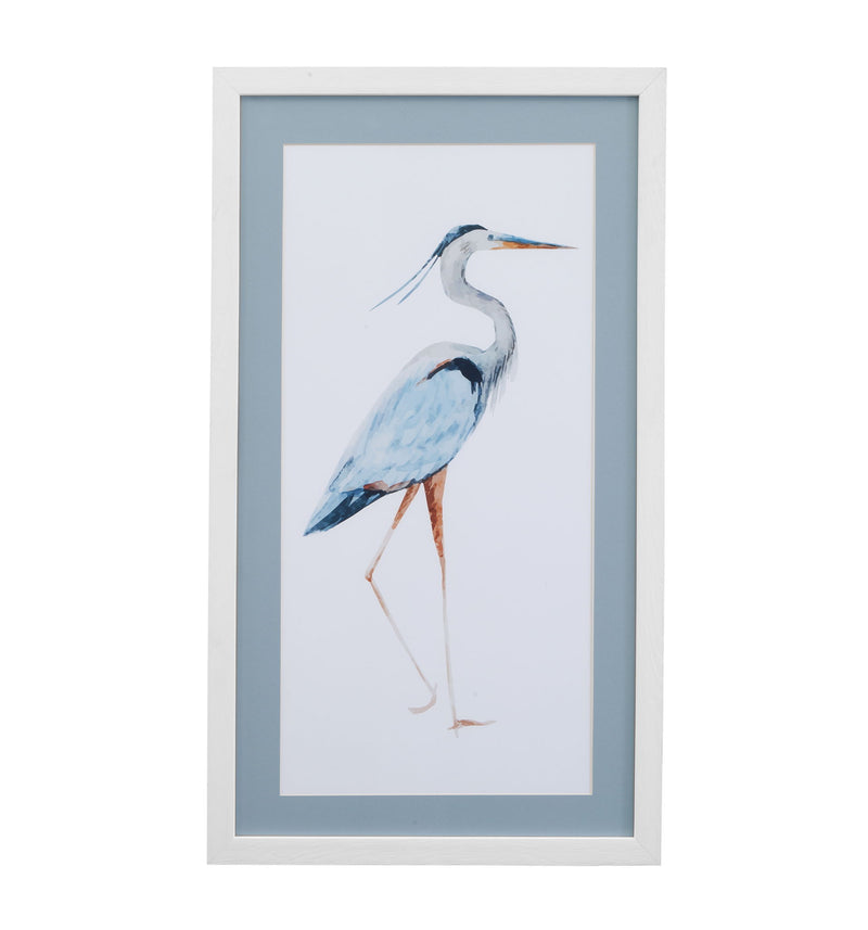 Heron I Framed Print - White