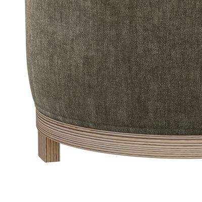 Lana - Swivel Ottoman With Wood Trim