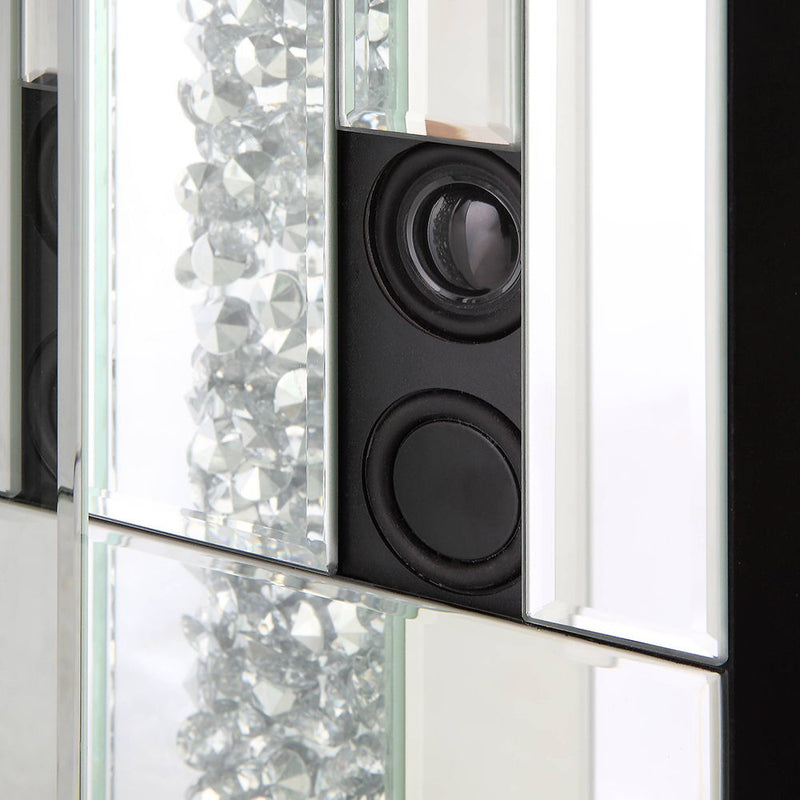 Noralie - 47" Fireplace With Bluetooth - Mirrored & Faux Diamonds