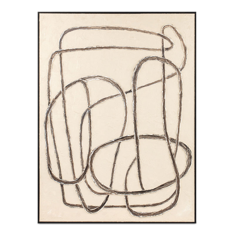 Encounters - Framed Painting - Beige