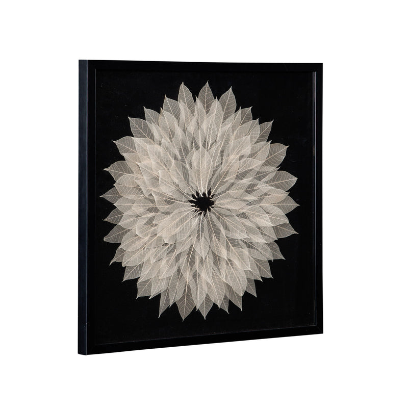 Translucent Leaf Wall Art - Black / Beige