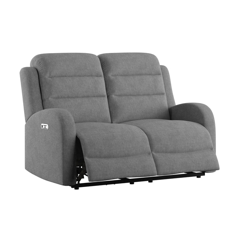 Harvey - Power Loveseat With 2 Power Headrest - Mottled Gray