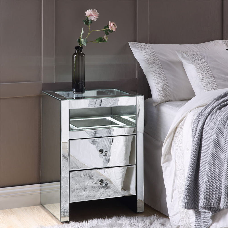 Dominic - Accent Table With LED - Mirrored