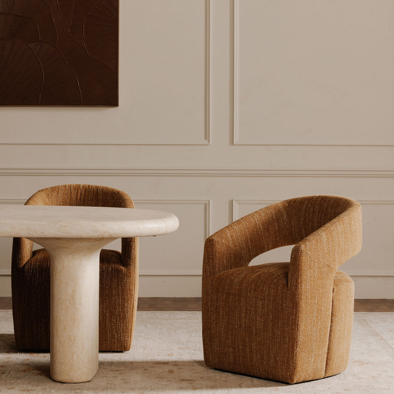 Barrow - Rolling Dining Chair - Amber Glow