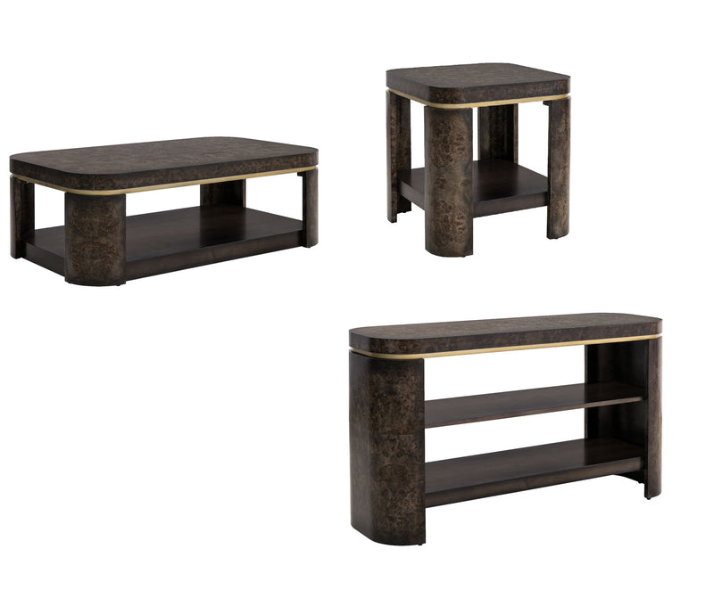 Langford - Console Table - Ebony Mappa Burl