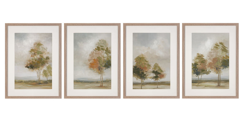 Quiet Meadow Framed Canvas (Set of 4) - Cream