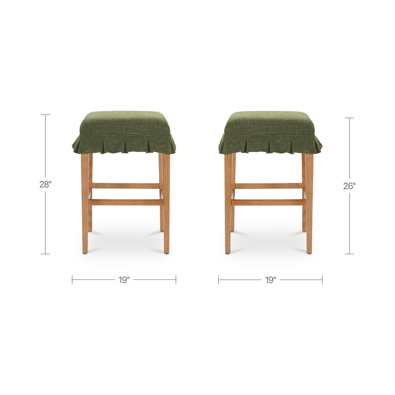 Anna - Counter Stool - Green / Light Brown