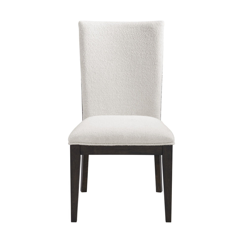 Sutton Place - Upholstered Side Chair - White / Dark Brown